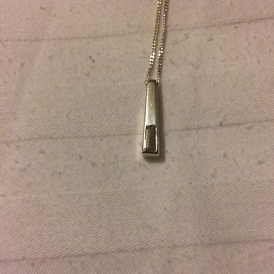 Sterling Silver Next Necklace with Diamante Pendant 16 Inches