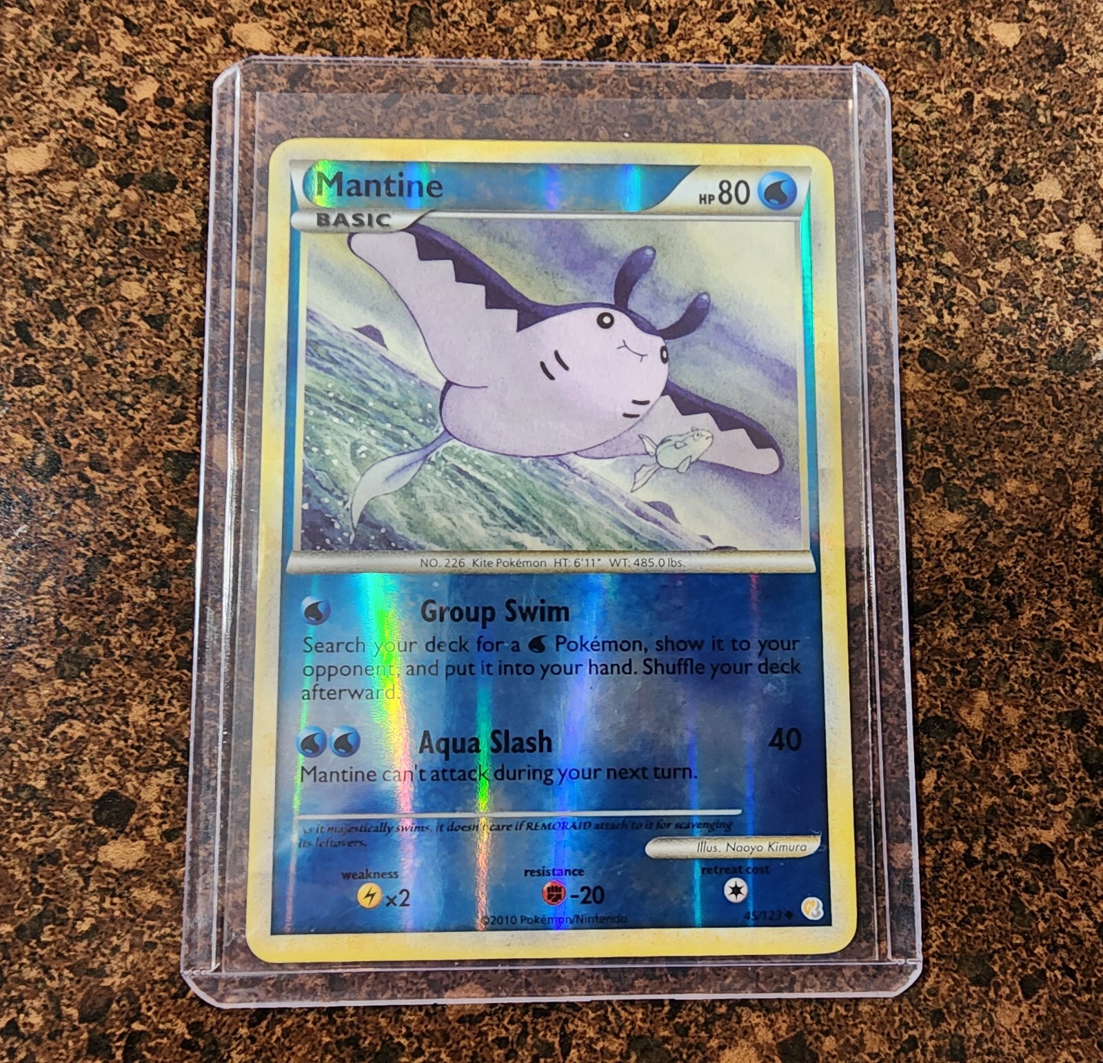 Pokemon: TCG Mantine 45/123 Uncommon Reverse Holo HeartGold SoulSilver LP/NM