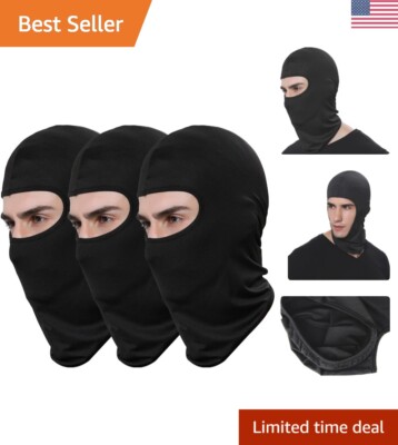 High-Quality UV Ski Mask: Black - Sun Protection - Resilient - Pack of 3