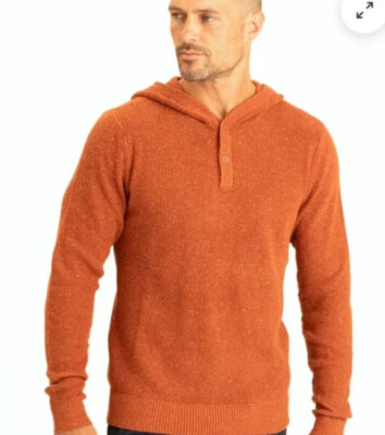 Threads 4 Thought Kapuzenpullover Größe M Baumwolle Knopf TM12228 Brown Herren