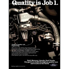 1990 Ford Motor Company 3.8L Supercharged Engine Vintage Print Ad Wall Art 90s