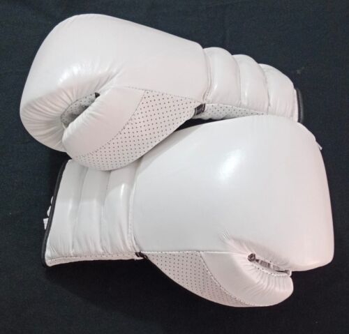 Customize White Cowhide LeatherBoxing Gloves Print or Logo