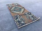 3.2 X 1.3 Handmade Small Doormat,Turkish Mini Vintage Rug Mini Small Area Rug