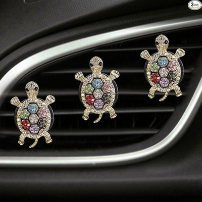#ad #ad 3PCS Bling Turtle Car Air Fresheners Vent Clip Cute Rhinestone Car Colorful $11.99