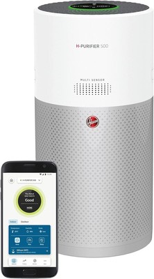 Hoover 500 Luftreiniger mit schnellwirkendem H-TRIFILTER und Diffusor weiß