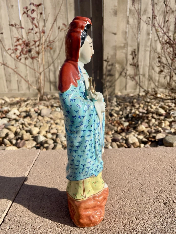 ANTIGUA PORCELANA CHINA QUAN YIN Budista DIOSA DE LA MISERICORDIA 12 en FIGURA Foto 2 de 4