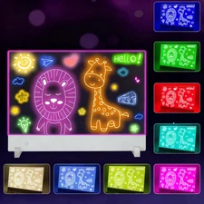 Led Drawing Board for Kids, 13.7" x 10", 3 Modes and 8 Colors, Illuminated Re...
