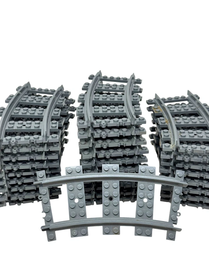 LEGO City Train Tracks Interruptor Ferroviario Curva Recta Flexible Gris Oscuro 71 un. Foto 3 de 4