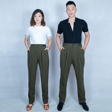 Unisex Dance Pants with Pocket Latin Ballroom Social Dancing Practice Trousers