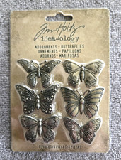 Tim Holtz Idea-ology Foundations Metal Adornments Butterflies TH93689 New