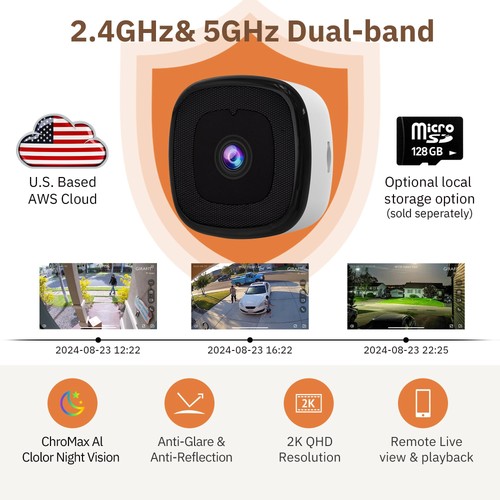 3MP 2K Window Camera,2.4GHz & 5GHz WiFi Indoor Cameras for Home Security with... - Picture 4 of 9