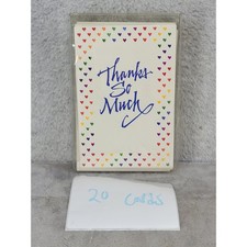 American Greetings Vintage Thank You Cards Rainbow Hearts 20 Count 525TU 751-6G