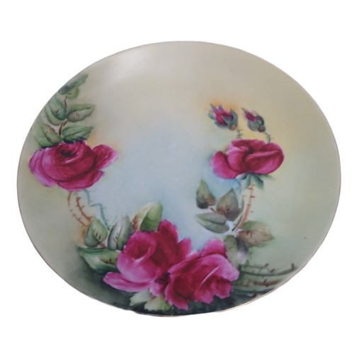 Antik R.C. Empire Bavaria handbemalte Rosen Salatteller - Bild 2 von 9