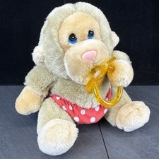 Russ Berrie Baby Chee Chee Pacifier Monkey 6" Plush Stuffed Animal Toy