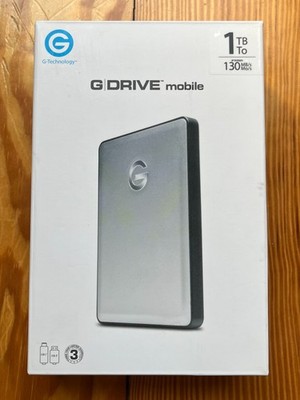 G-Technology 1TB G-DRIVE mobile USB 3.0 Ext. Hard Drive (Silver/Black): 0G06075