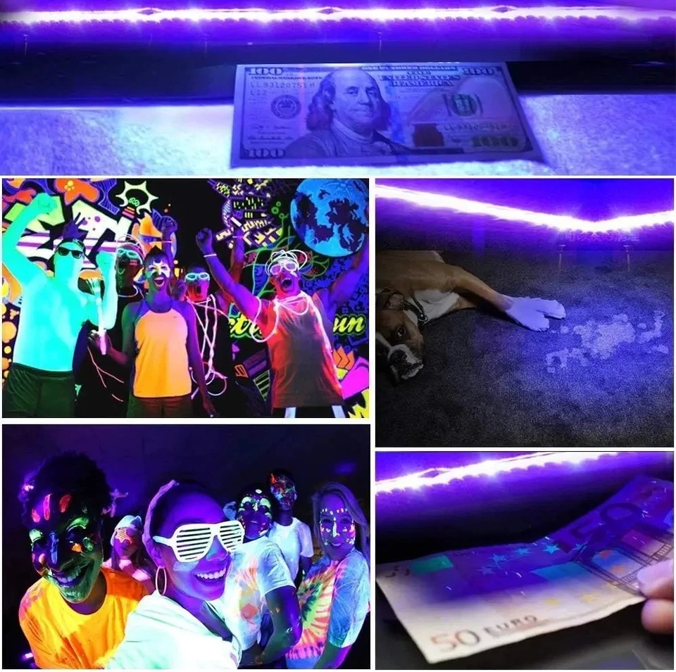 UV LED Strip Light 395-405nm Flexible USB Blacklight Glow Party Neon Lamp - Image 4 of 4