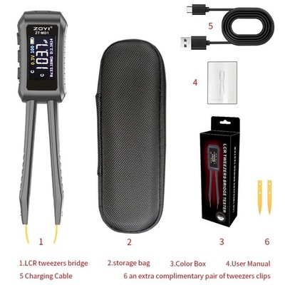ZT-MD1 Digitale Smart Pinzette LCR SMD ESR Tester Widerstand Kapazität Induktivität