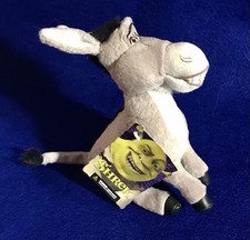 Juguete de peluche Donkey 6" Shrek película McFarlane sentado 2001 con etiqueta