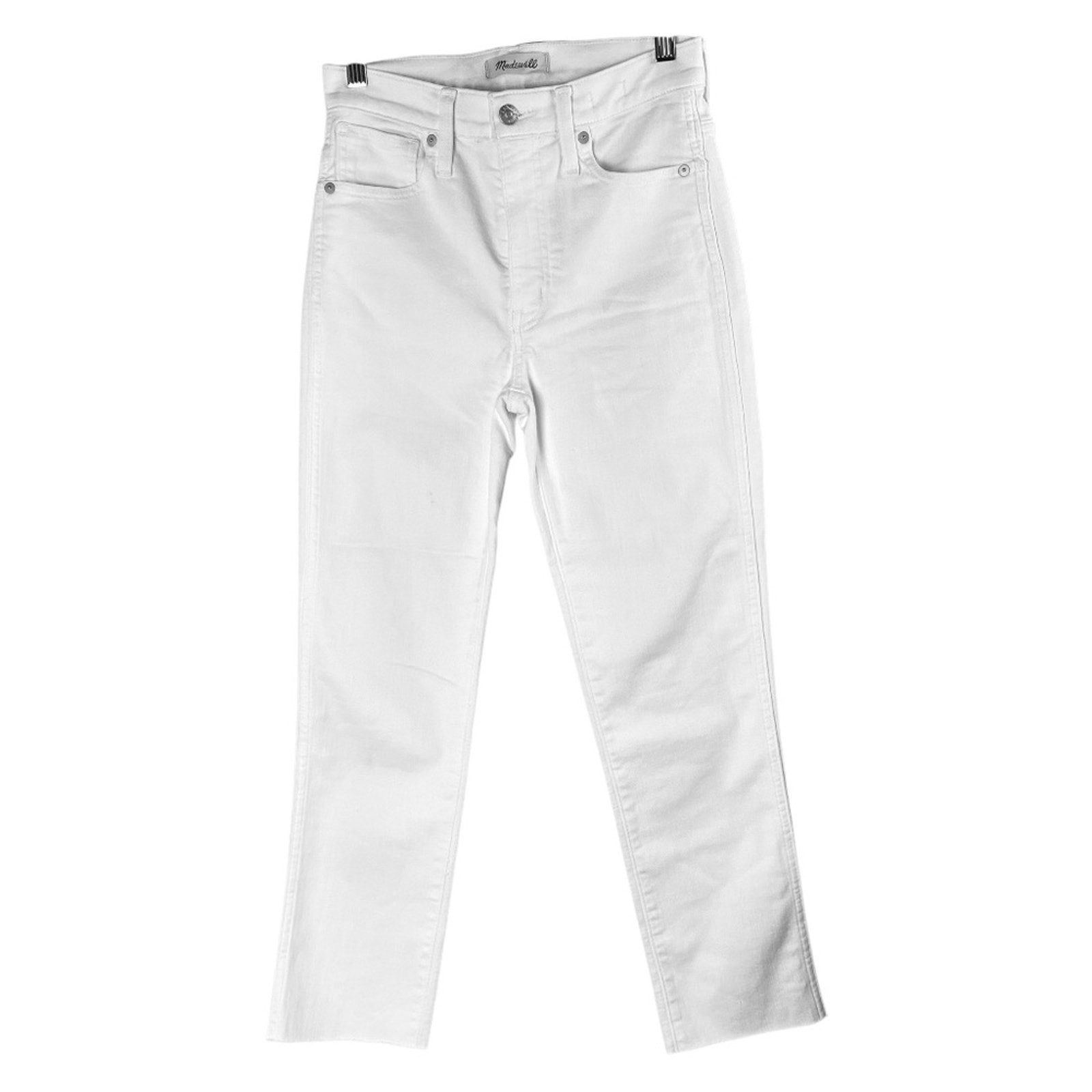 Madewell High Rise Stovepipe Cropped Jeans in Pure White Size 24