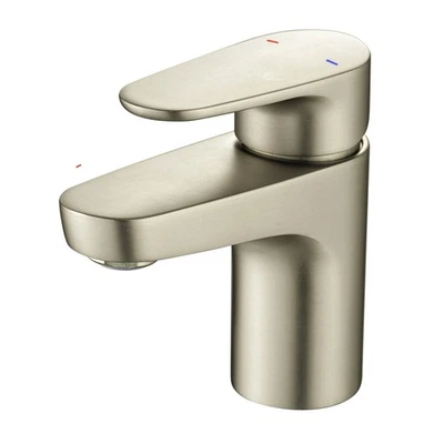 GOODHOME Bathroom Basin Tap Mono Mixer Small Nickel Effect Single Lever Waste Faucet