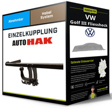 Abnehmbare Anhängerkupplung für VW Golf III Fliessheck 89- Typ 1H1 Auto Hak NEU