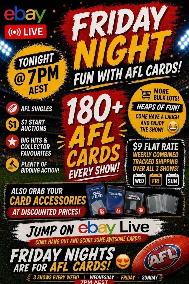 AFL CARD SINGLES - $1 START AUCTIONS