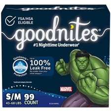 Goodnites Boys' Nighttime Underwear - S/M - 99ct