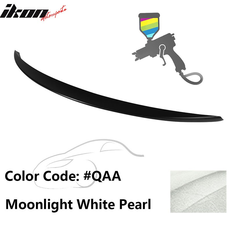 Fits 14-24 Infiniti Q50 IKON Style Rear Trunk Spoiler Painted #QAA White Pearl