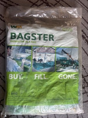 WM Bagster Dumpster in a Bag - 3 Cubic Yard Capacity, Holds 3,300 lbs Bag Only