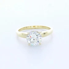 Solitaire Engagement Ring Classic 18K Gold 2.08 CT Round Lab-Grown Diamond G VS2