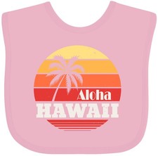 Inktastic Aloha Hawaii Vacation Retro Vintage Baby Bib Travel Throwback 1980s