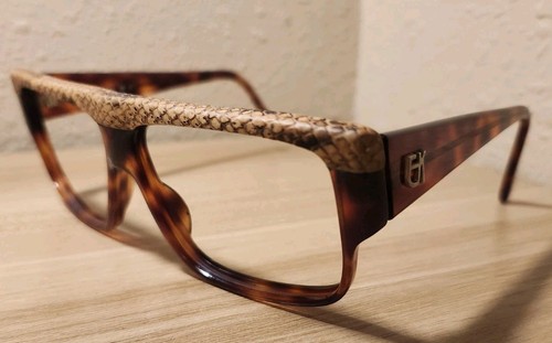 Vtg 1980s EK Emmanuelle Khanh 10640 Python Snakeskin Sunglasses Frames - France  - Picture 1 of 11