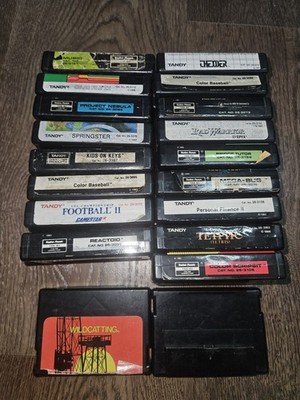 42 VINTAGE RADIOSHACK & TANDY TRS-80 GAME CARTRIDGES DUNGEONS & DRAGONS MORE