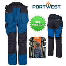 Mens Portwest Holster Trousers Work Durable Elasticated Stretch Pants W30"