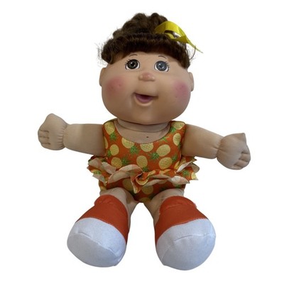 Vintage Cabbage Patch Kids Doll Brown Hair Pineapple Outfit Girl Toy