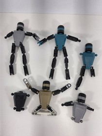 Knex Action Figures (Gold Blue Silver) Vtg Robot People Men K'nex Parts