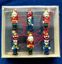 Vtg Set 6 Kurt Adler Medallion Collection Christmas Ornament Mini Nut Cracker