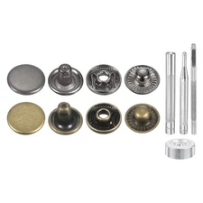 24Set 12.5mm Leather Snap Fastener Kit with 4 Install Tools, Gun/Bronze