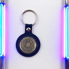 1 Pack AA Medallion Holder Keychain Leather Coin Holder for Lucky Tokens New 