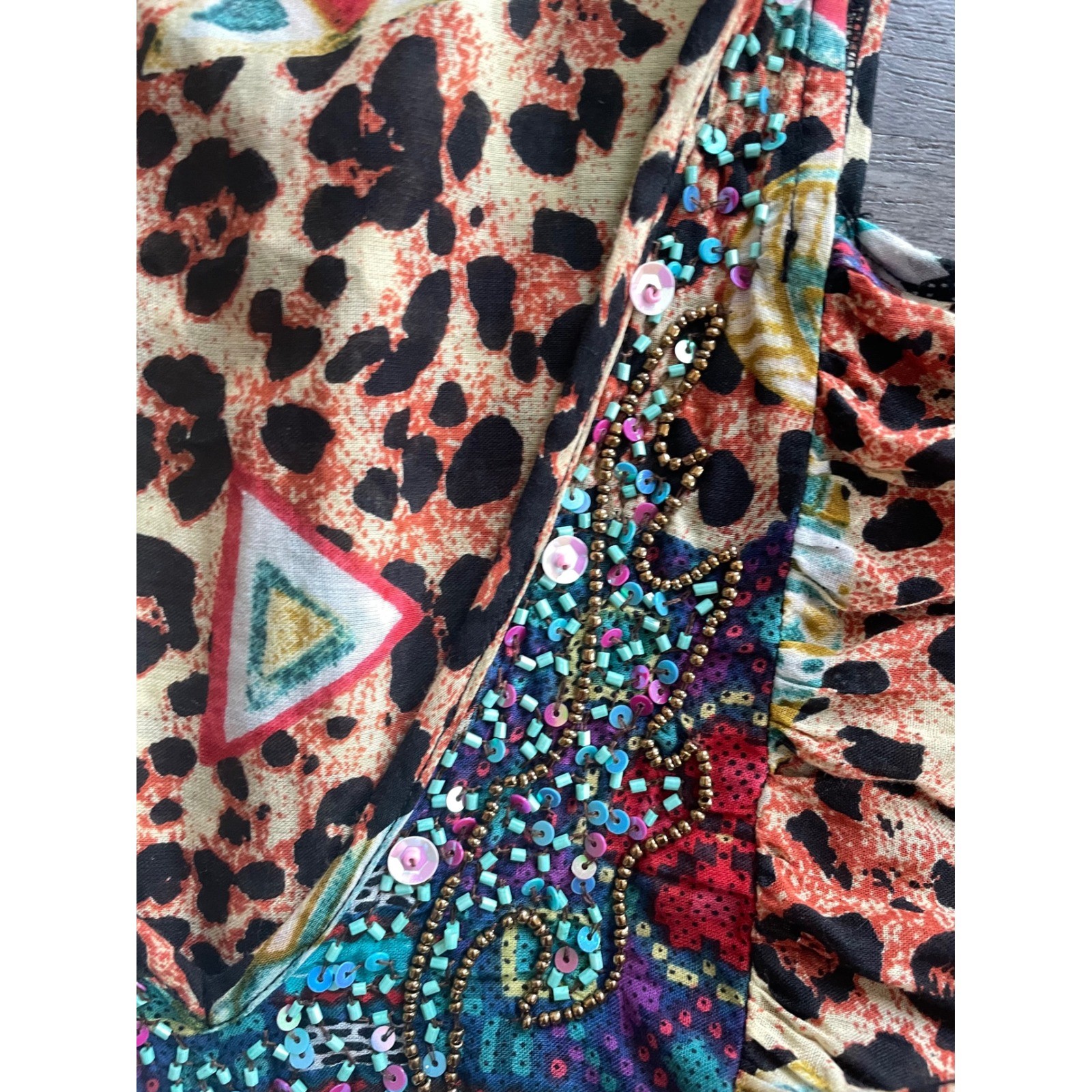 Chloe Laetitia Boho Patchwork Leopard Fringe Kaft… - image 5