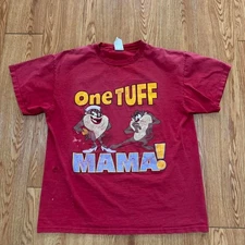 Vintage Looney Tunes Shirt Taz Girlfriend One Tuff Mama Red 2000 Measures Large