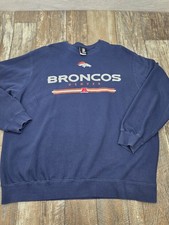 Denver Broncos NFL Team Long Sleeves Crewneck Sweatshirt, Blue Men  s Size XL