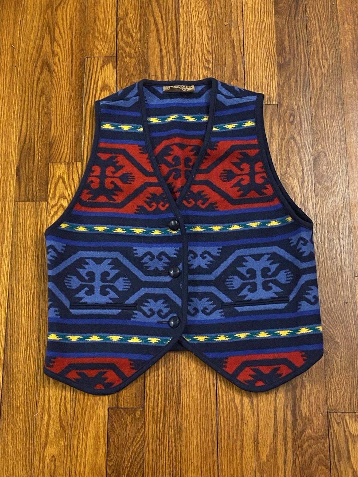 Pendleton Knockabouts VTG Wool Vest Colorful Geom… - image 1
