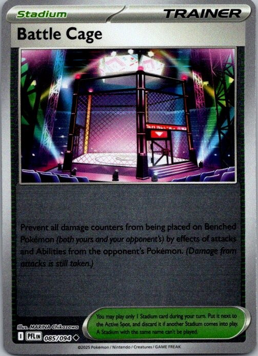 Battle Cage - Uncommon ME02: Phantasmal Flames 085/094 NM Reverse Holo
