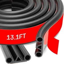 Tonneau Cover Seal Adhesive Tailgate Seal, Truck Topper 13.1 feet, Black 