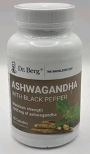 Dr. Berg Ashwagandha with Black Pepper Maximum Strength 1500mg (90 Capsules) 