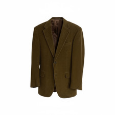 Lands' End Corduroy Notch Lapel Two-Button 100 Cotton Blazer Tan Size 43L