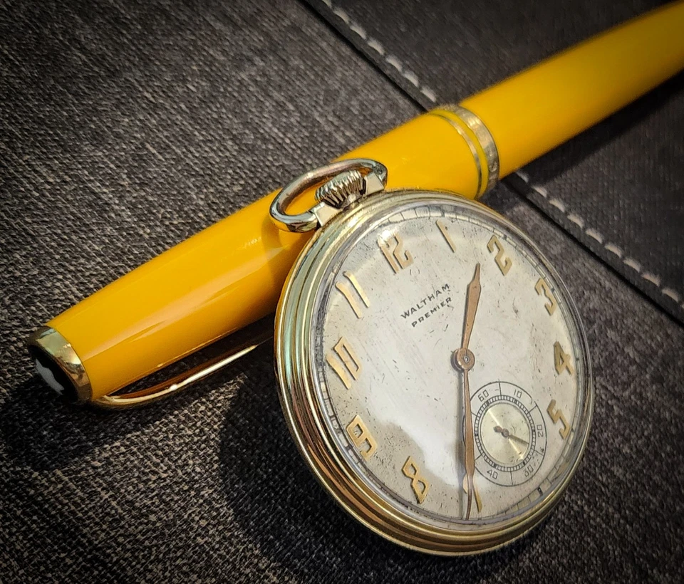 Антикварные карманные часы 1937 Waltham Premier - заполненные золотом 14 карат - сертифицированные - рабочие - Изображение 2 из 4