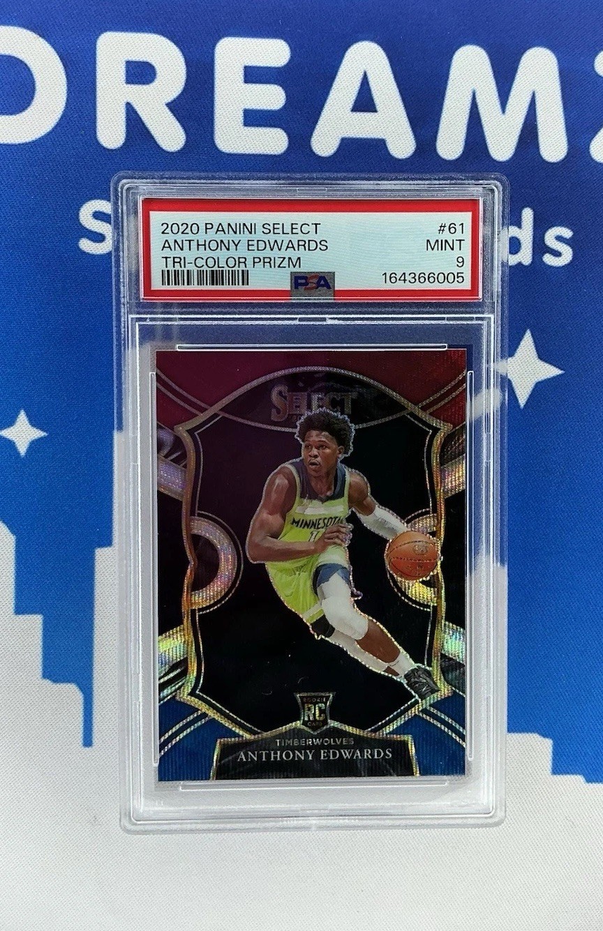 2020 Panini Select Anthony Edwards #61 Tri-Color Prizm Rookie RC PSA 9 Minnesota