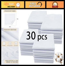 100 Cotton White Handkerchiefs for Men, Soft 16x16 Bulk Pack, Classic Style
